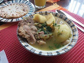 <span class="mw-page-title-main">Sancocho</span> Traditional soup in several Latin American cuisines