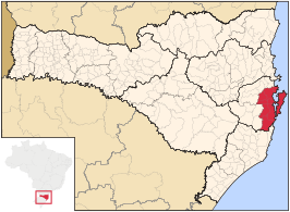 Ligging van de Braziliaanse microregio Florianópolis in Santa Catarina