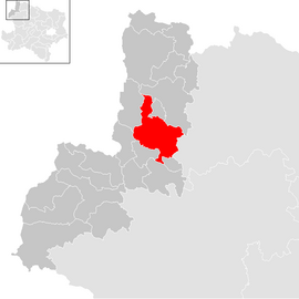 Poloha obce Schrems v okrese Gmünd (klikacia mapa)