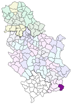 Položaj općine Bosilegrad na karti Srbije