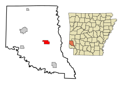 Location in Sevier County and the state of Arkansas