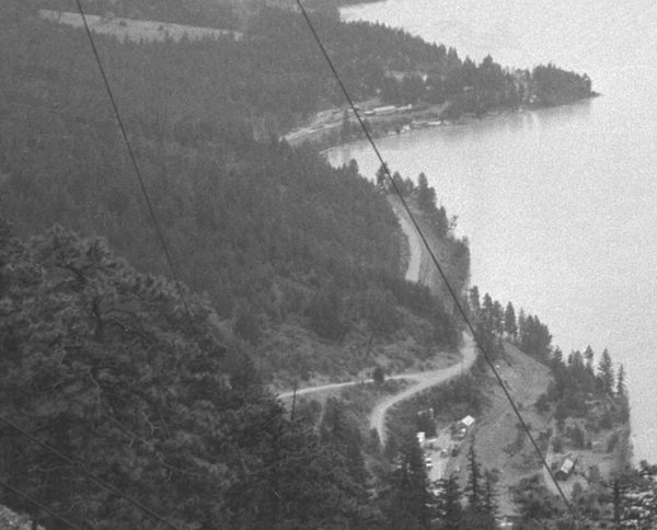 Shalalth, c. late 1940s. The buildings on the far point are the train station, shipping company offices and warehouses, a few small hostelries, and pr