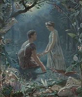 John Simmons.  Hermia și Lysander, 1870