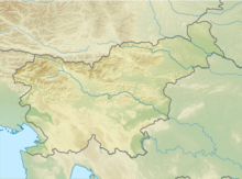 Карта с указанием местоположения Постойнской пещеры