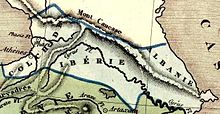 1838 map: Colchis, Iberia and Albania Soulier, E.; Andriveau-Goujon, J. Anciens Empires Jusqua Alexandre. 1838 (BJ).jpg