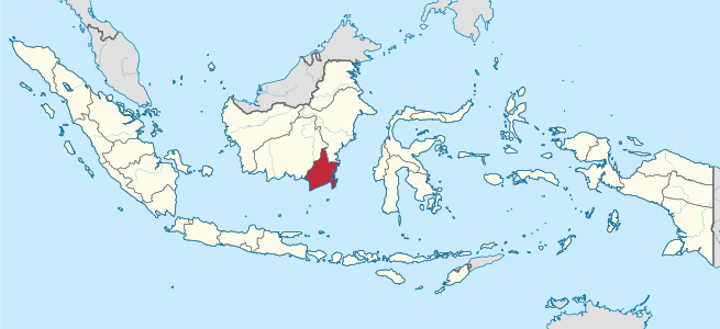 Peta genah Propinsi Kalimantan Selatan ring Indonésia