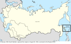 Map of the change to the Soviet Union on 2 February 1946