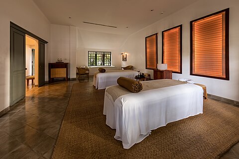 Spa massage parlor in Amantaka luxury Resort & Hotel in Luang Prabang Laos