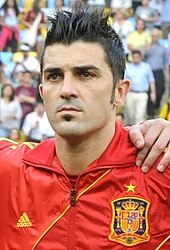 Spanish international forward David Villa made four appearances for the club in 2014. Spain-Tahiti, Confederations Cup 2013 (02) (Villa crop).jpg