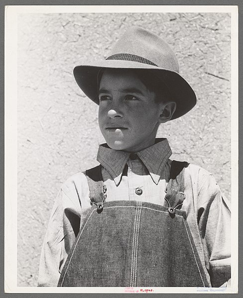 Hispanic boy from New Mexico, 1940 photograph.