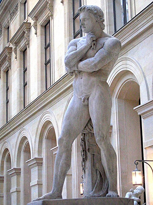 Spartacus, marble sculpture by Denis Foyatier (1830), Louvre Museum