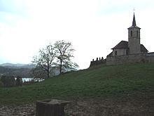 Tan-awa ang Simbahan sa Saint-Alban-de-Montrobe Sunod sa Lac D'Aiguebette