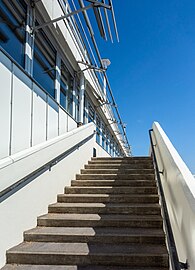 Stairs to the long south terrace of the Södra Hamnen 13-4 building, Lysekil