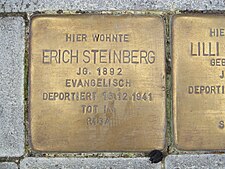 Stolperstein für Erich Steinberg in Hannover