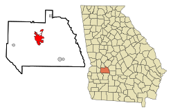 Location in Sumter County and the state of Georgia