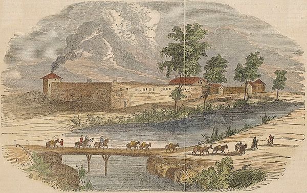 Sutter's Fort 1840s illustration