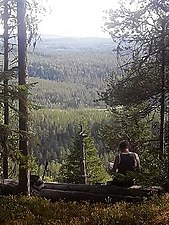 Utsikt från Storberget mot Råtjärnen.