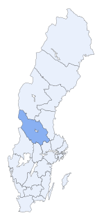 Peta Sweden menunjukkan lokasi Dalarna