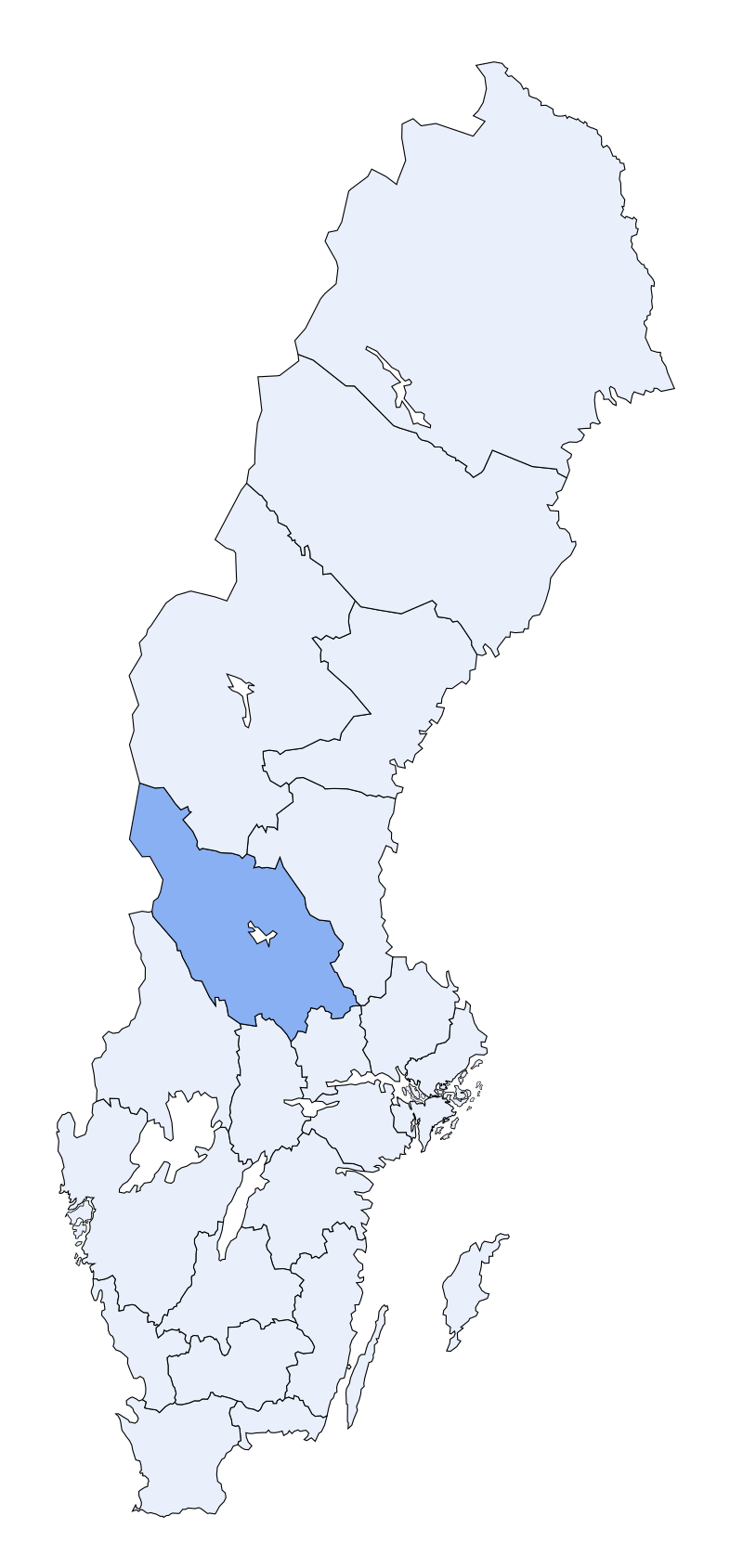 Dalarnas lÃ¤ns lÃ¤ge i Sverige.