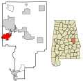Tallapoosa County Alabama Incorporated and Unincorporated areas Our Town Highlighted 0157384.svg