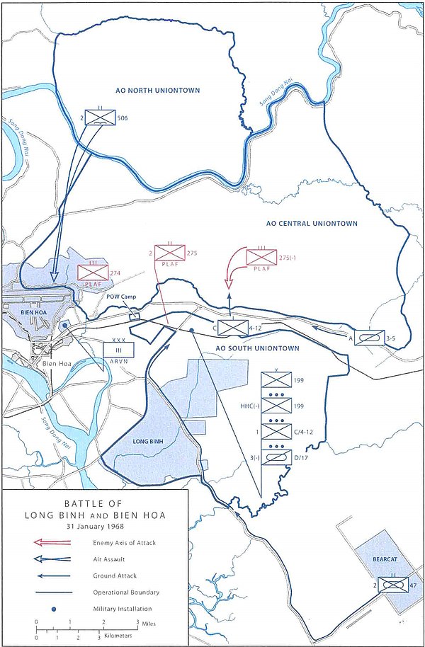 Tet offensive attacks on Bien Hoa and Long Binh