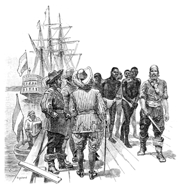 File:The Leading Facts of American History (1910) - The First Negro Slaves Brought to Virginia.png