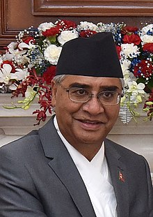 The Prime Minister of Nepal, Mr. Sher Bahadur Deuba calling on the Vice President, Shri M. Venkaiah Naidu, in New Delhi on August 24, 2017 (cropped).jpg