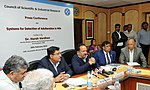 Thumbnail for File:The Union Minister for Science &amp; Technology and Earth Sciences, Dr. Harsh Vardhan addressing a press conference on Systems for Detection of Adulteration in Milk developed by CSIR, in New Delhi on February 20, 2016.jpg