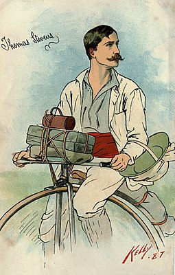Afbeelding van Stevens uit het boek Around the World on a Bicycle