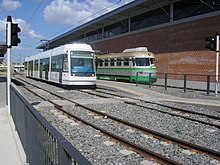 La fermata di San Gottardo, capolinea della ferrovia per Isili e scalo di interscambio tra le due linee tranviarie di Metrocagliari