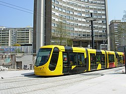 Le tramway de Mulhouse à la Porte Jeune