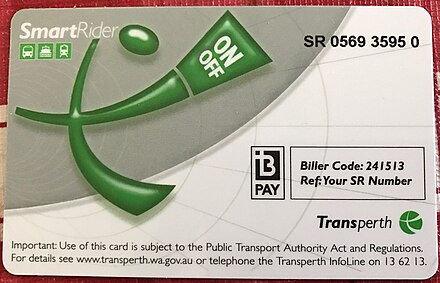 The SmartRider is a smart card for public transportation tickets in Perth, Western Australia
