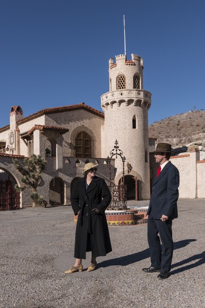 File:Two National Park Service employees, Alexandra Rothermel and Eric Knackmus, change out of their familiar ranger outfits to don period costumes as they tell visitors the story of "Scotty's Castle" in LCCN2013630996.tif