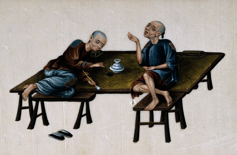 File:Two poor Chinese opium smokers. Gouache painting on rice-pap Wellcome V0019165.jpg