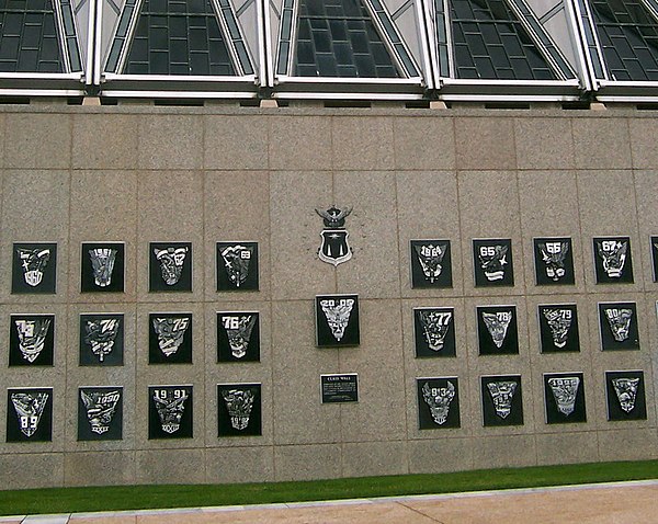 The Class Wall is located just below the Cadet Chapel.