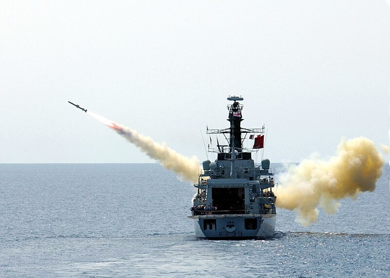 File:US Navy 020612-N-9407M-518 British frigate HMS Richmond (F-239) launches an AGM-84A "Harpoon" missile.jpg