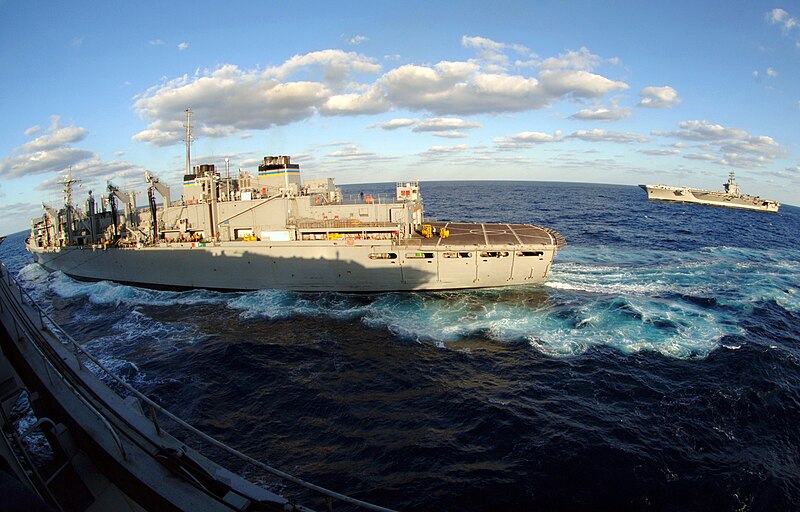 File:US Navy 051103-N-2984R-065 The Military Sealift Command (MSC) fast combat support ship USNS Arctic (T-AOE 8) sails alongside the Nimitz-class aircraft carrier USS Harry S. Truman (CVN 75) during ammunition offload.jpg