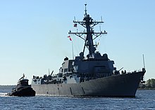 US Navy 101112-N-3737T-029 The guided-missile destroyer Pre-Commissioning Unit (PCU) Gravely (DDG 107) navigates the Cape Fear River near Wilmingto.jpg