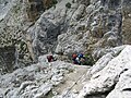 Klatarar i Via Ferrata mot Piz de Léch