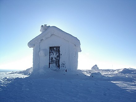 Snow covered day hut at Valtavaara, Kuusamo