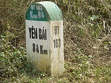 Yen Bai Provincial Road 163 milestone Van Yen District - Hwy DT163 - P1380759.JPG