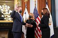 Vice President Kamala Harris swearing-in Flake as Ambassador to Turkey, 2021 Vice President Kamala Harris swears in Jeff Flake as Ambassador to Turkey.jpg