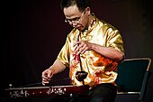 Musicien jouant du Đàn bầu, un monocorde vietnamien