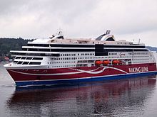 Viking Grace, one of many cruiseferries on the routes to Finland and Aland Viking Grace in Stockholm.jpg