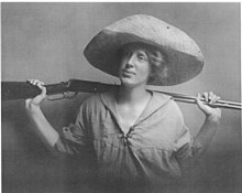 Violet Richardson Ward while a member of the women's hiking club (the shotgun is for rattlesnakes) Violet Richardson Ward, young.jpg