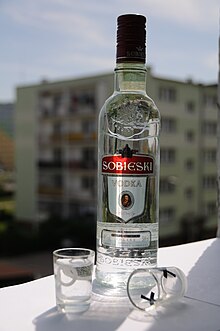 1 vodka glass with vodka king or vodka queen