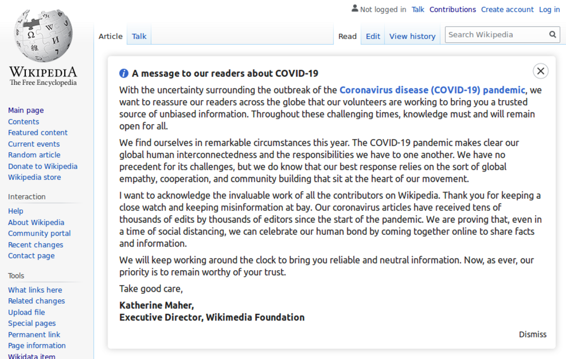 Wikipedia and the COVID-19 pandemic