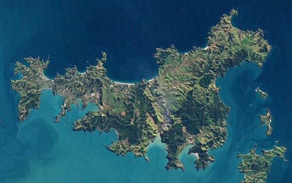 Landsat image of the island, August 2002