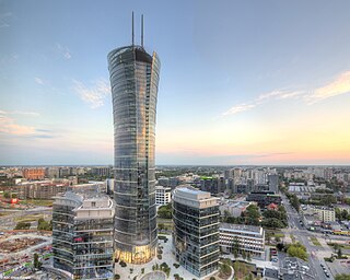 Warsaw Spire Complex of Neomodern office buildings in Warsaw, Poland