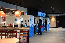 The interior of the new Wendy's restaurant in Kingswood, Kingston upon Hull.
